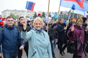Около 3000 студентов, преподавателей и сотрудников ЛНУ имени Тараса Шевченко приняли участие в первомайской демонстрации