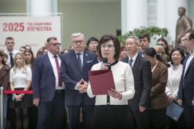 Представители Министерства просвещения приняли участие в мероприятиях к 80-й годовщине со дня окончания Второй мировой войны